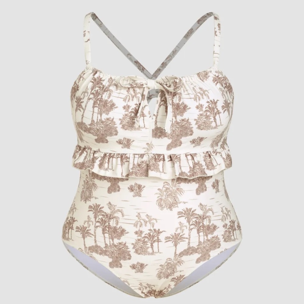 Plus floral swimsuit one piece